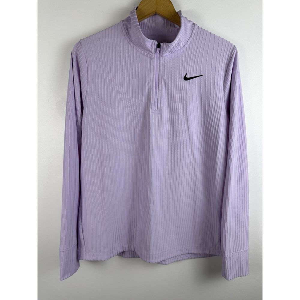 Nike Womens Dri-FIT Advantage ¼ Zip Long Sleeve Golf Top FD5627 Medium Purple